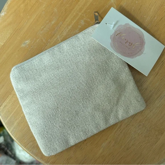 Hand-beaded Pouch/Coin Purse with Champagne Flutes - Picture 2 of 4